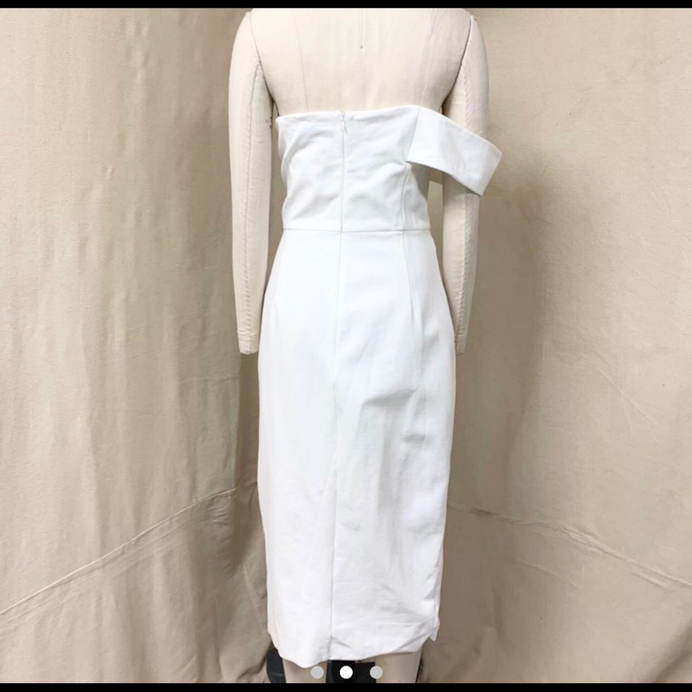 Stunning Lavish Alice Bardot Peplum Midi Dress in White - Picture 5 of 5
